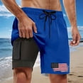 thumbnail image 2 of Bainana Mens Swim Trunks American Flag 2 In 1 Patriotic Swim Shorts 4Th Of July Quick Dry Comfortable Beach Travel Sport Shorts, 2 of 4