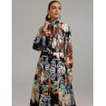 thumbnail image 2 of Vestido BELLA BARNETT estampado con cuello alto y manga larga con estampado floral, 2 of 5