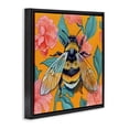 thumbnail image 2 of Stupell Industries Bohemian Bumble Bee & Flower Pattern Black Floating Frame Canvas Art, 18 x 18, by Kate Jarvik Birch, 2 of 8