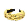 thumbnail image 2 of Linyer Fashion Hair Band Hoop Bow Tie Embellished Headband with Rhinestones Colorful Wide Adjustable Headbands for Women Girls Yellow, 2 of 3