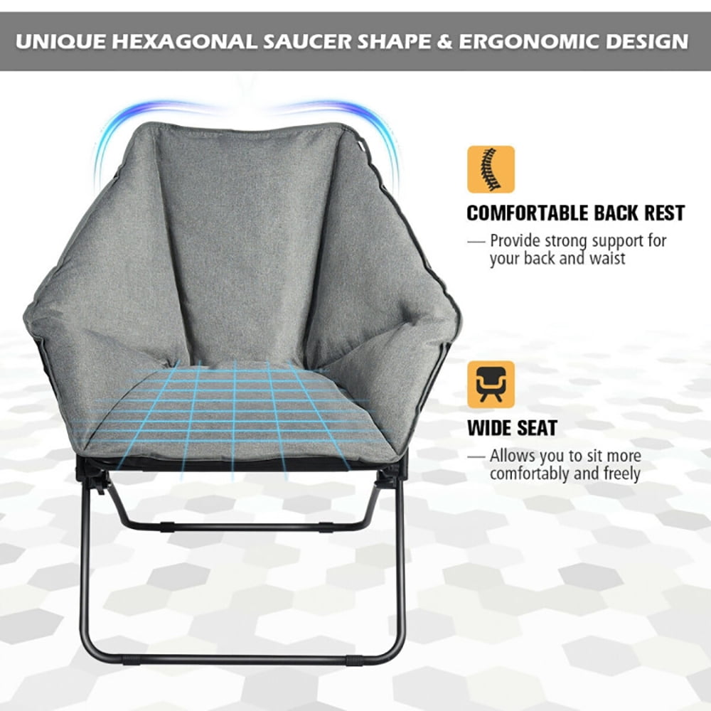 Aimee Lii Oversized Foldable Leisure Camping Chair with Sturdy Iron Frame, Comfy Camping Chairs for Adults