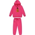 thumbnail image 4 of SERTG Children's Halloween Two-Piece Set Hooded Sweatshirt with Cute Printed +Casual Long Pants Long Sleeved Set Tops and Pants for Kids 2-13 Years(Hot Pink,12 Years), 4 of 5
