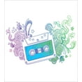 thumbnail image 3 of Ambesonne Hipster Duvet Cover Sets, Audio Cassette Tape, 2-King, Blue Mint Purple, 3 of 7