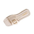thumbnail image 1 of Slide Sandals for Women Flat Sole Open Square Toe Buckle Decor Soft Sole Non Slip Summer Beach Sandals White, 1 of 5