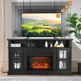 thumbnail image 3 of Giantex 58 inch TV Stand w/Electric Fireplace, TV Entertainment Center w/Fireplace Insert, Black, 3 of 9