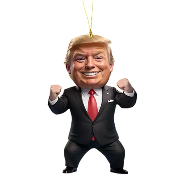 Trump Dibujos Animados Adornos Navideños 2024 Acrílico 2D para Coche