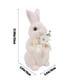 thumbnail image 3 of Adorno de conejo de Pascua, escultura de conejo artificial de pie con musgo verde, decoración de jardín, regalos de fiesta, decoración de mesa y hogar, adornos de conejo de PVC., 3 of 6