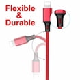 thumbnail image 3 of vAccessorize Multifunction 3 in 1 Fast Charging Cable for iPhone (Pack of 5, 3 Feet, Red), 3 of 5