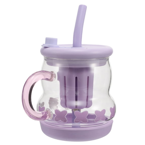 Glass Tumbler With Handle Ideal For Tea Coffee Travel Cups For Women Kids Drinking Glasses Aesthetic Milk Water Cup For Car And Home Use Reusable Mug