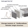 thumbnail image 6 of TESPERT 3-Pack Extra Large Storage Basket Set, Trunk Organizer, Clothes Toys Bin, 15.7 x 11.8 x 8.3 Inches, Rectangular EVA Collapsible Shelf Box with Handles, White & Grey, 6 of 11