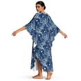thumbnail image 2 of Xoenoiee Coral Fish Print Womens Caftan Kaftan Dress Short Sleeve Swimsuit Cover up V-Neck Loungewear Mumu Dresses Casual Maxi Beach Dress for Hawaii Tropical Resort, 2 of 7