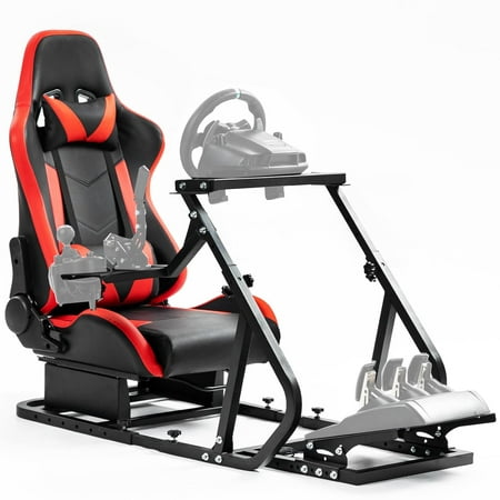 Marada G923 Racing Simulator Cockpit with Red Seat Fit for Thrustmaster, Logitech,PXN, Fanatec