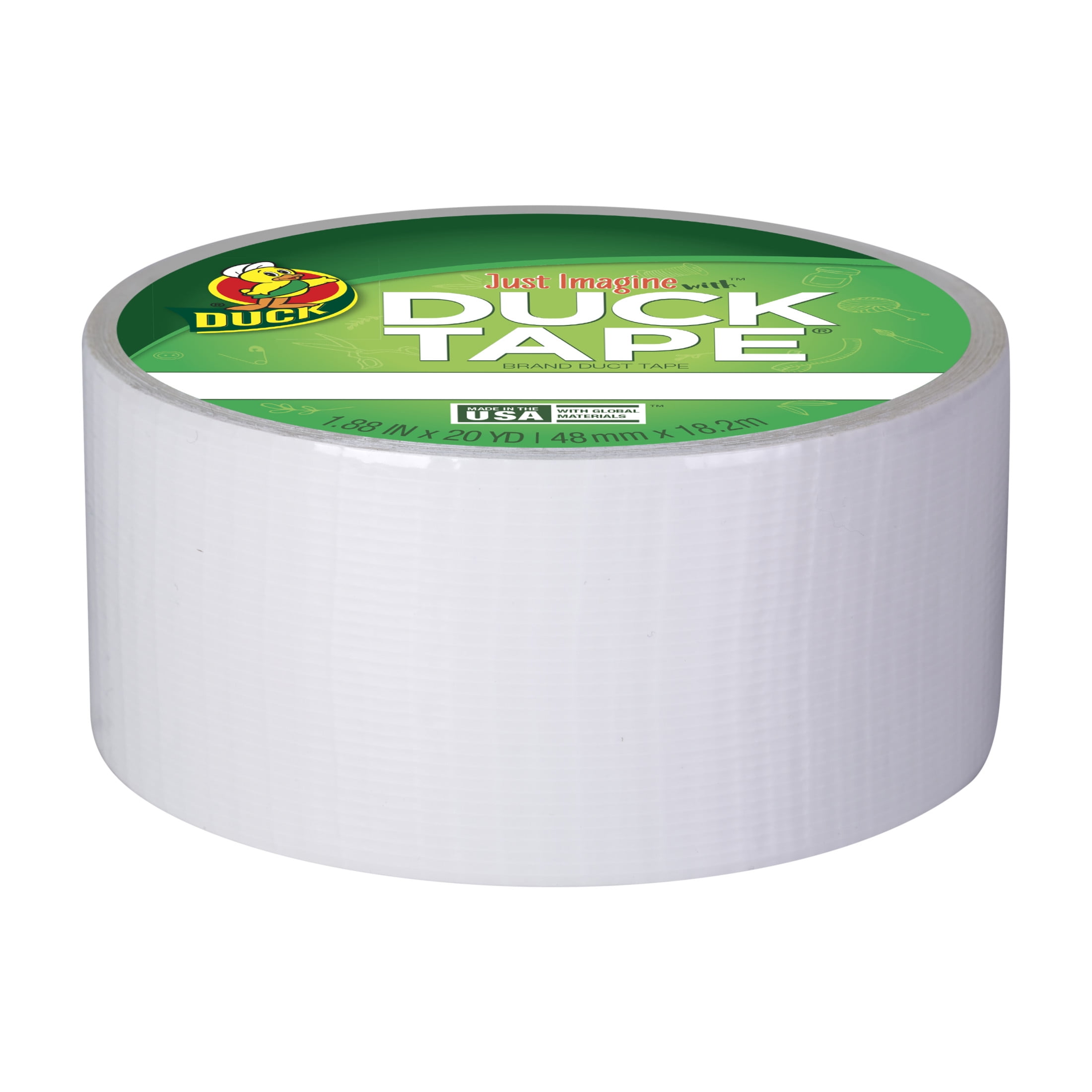 Color Duck Tape Brand Duct Tape, 1.88 in. x 20 yd., White