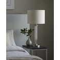 thumbnail image 5 of Livabliss Peninsula Cottage Accent Table Lamp, 28-inch, Nickel/Clear with Beige Shade, 5 of 5