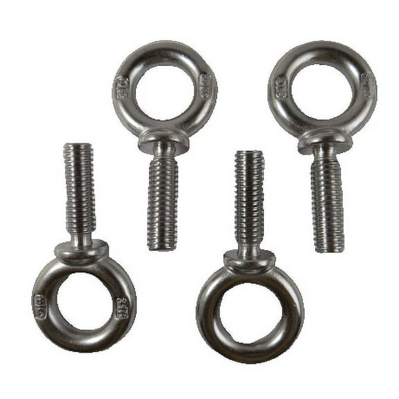 4 Pieces Stainless Steel 316 3/8" x 1 1/4" UNC Machinery Eye Bolt Marine Grade