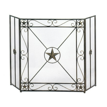 Fireplace Screens Decorative Iron Western Star Rustic Fireplace