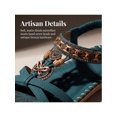 thumbnail image 3 of BLISSFUL STEP Women's Shoes Open Toe Rhinestone Butterfly Knot T--Strap Ankle Elastic Flat Sandals Green 10.5, 3 of 6