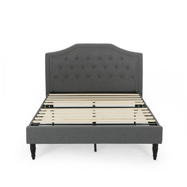 85 5 Charcoal Gray And Brown Contemporary Upholstered Queen Size Bed Frame Com 85 5 Charcoal Gray And Brown, Instant Bed Frame Queen Size