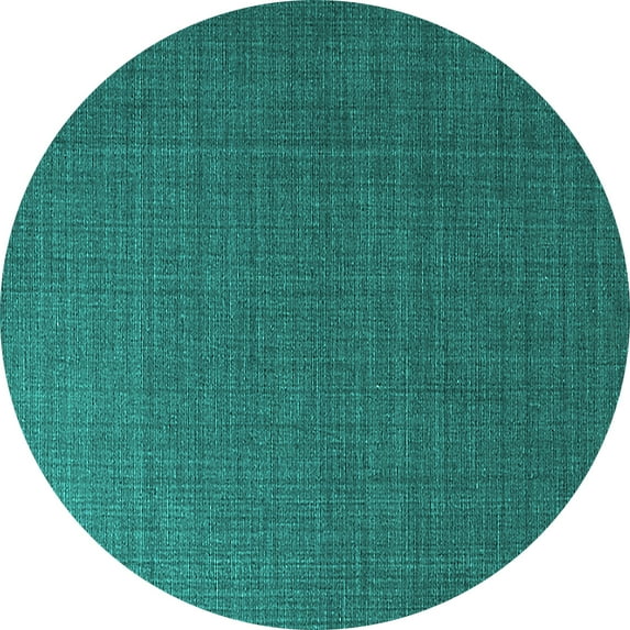 Ahgly Company Indoor Round Oriental Turquoise Blue Industrial Area Rugs, 6' Round