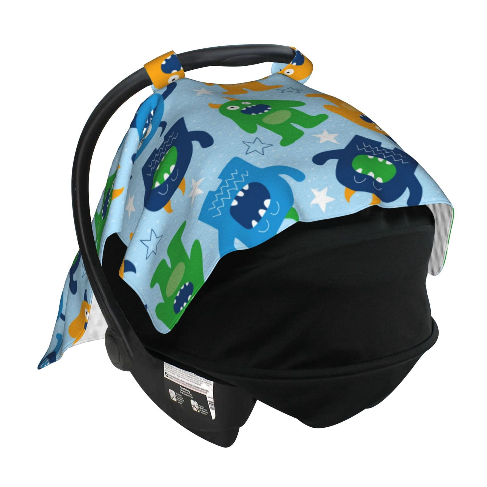 Naloa Cartoon Monster Baby Car Seat Cover, Breathable Baby Carrier Cover, Multiuse Baby Carrier Cover & Nursing Breastfeeding Cover