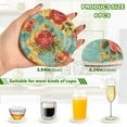 thumbnail image 3 of WOBOGO Vintage Rose Quilt Chart Coil Coasters Set of 6 Minimalist Cotton Woven 3.94 inch Non-Slip Insulated and Absorbent Home Accessories., 3 of 7