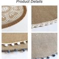 thumbnail image 3 of Round Burlap Woven Placemats Set of 6 15-Inch Jute Table Mats with Fringe Pompom Reusable Boho Farmhouse Rustic Place Mats for Parties Weddings Holida, 3 of 4