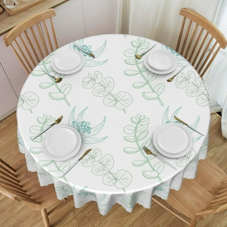 

Tablecloth Flower Pattern Background Table Cloth For Circular Tables Waterproof Resistant Picnic Table Covers For Kitchen Dining/Party