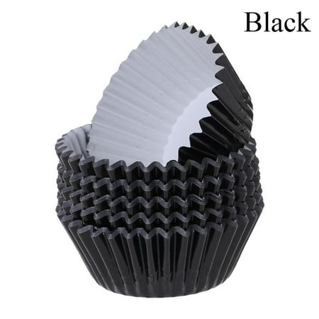 

100pcs Bakery Liner Cake Decorating Tools Kitchen Accessaries Wrapper Paper Muffin Boxes Aluminium Foil Cake Cup Cupcake BLACK