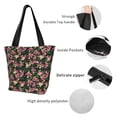 thumbnail image 5 of Vsdgher Rose Flowers print Reusable Shopping Grocery Bags for Women Shopping with Pouch Foldable Pouch Lightweight Polyester Fabric, 5 of 6