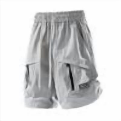 JUUYY Mens Cargo Shorts Lightweight Cotton Stretch Hiking Shorts Drawstring Loose Gym Casual Elastic Waist Shorts with Multi-Pockets Gray M