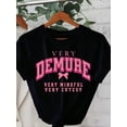 thumbnail image 2 of Women's Oversized Black T-Shirt with VERY DEMURE Graphic, Loose Fit Y2K Streetwear Tee Top, 2 of 9