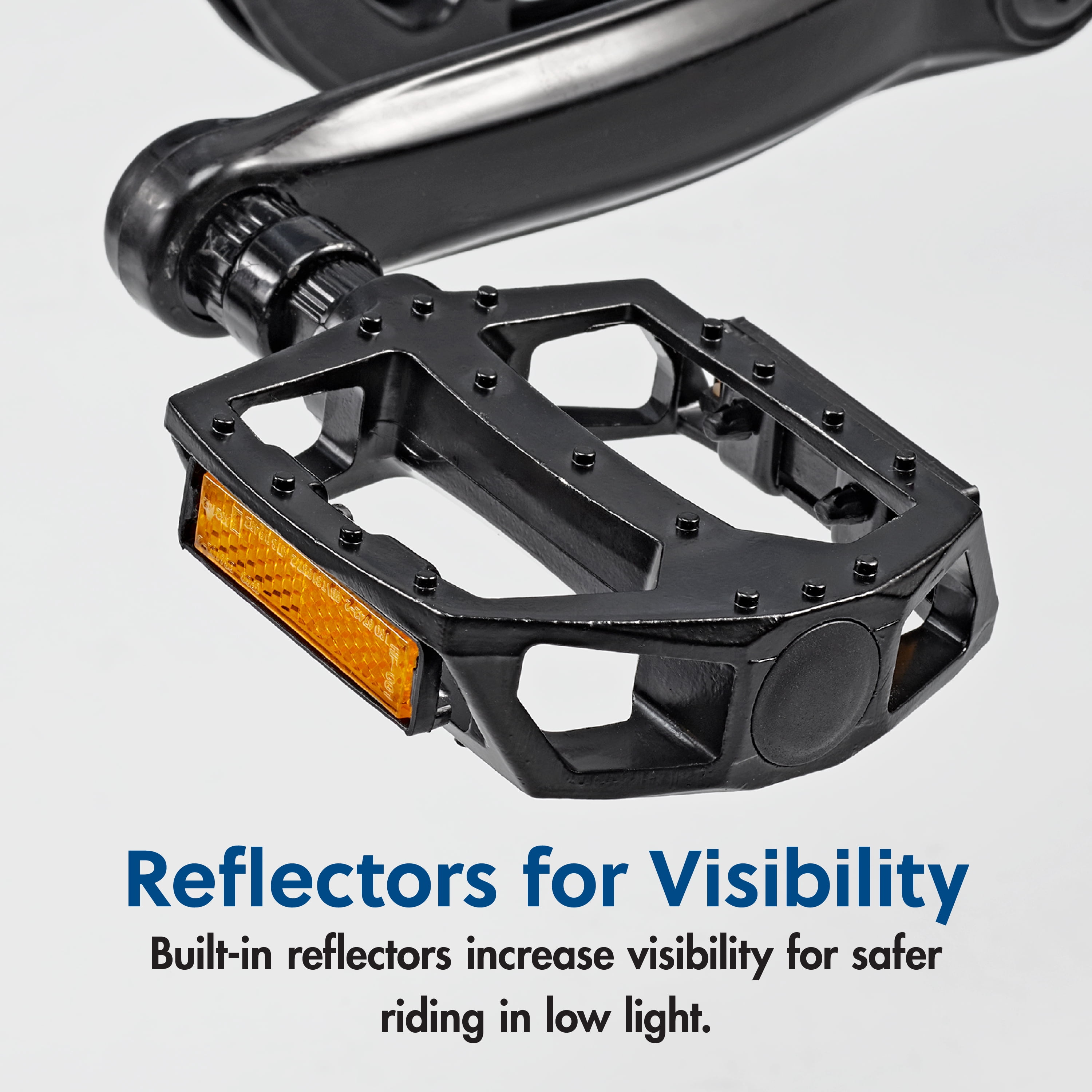 Concord Alloy Grip Bike Pedals, Black, 1/2 in Axle with 9/16 in Adapters, Universal Fit