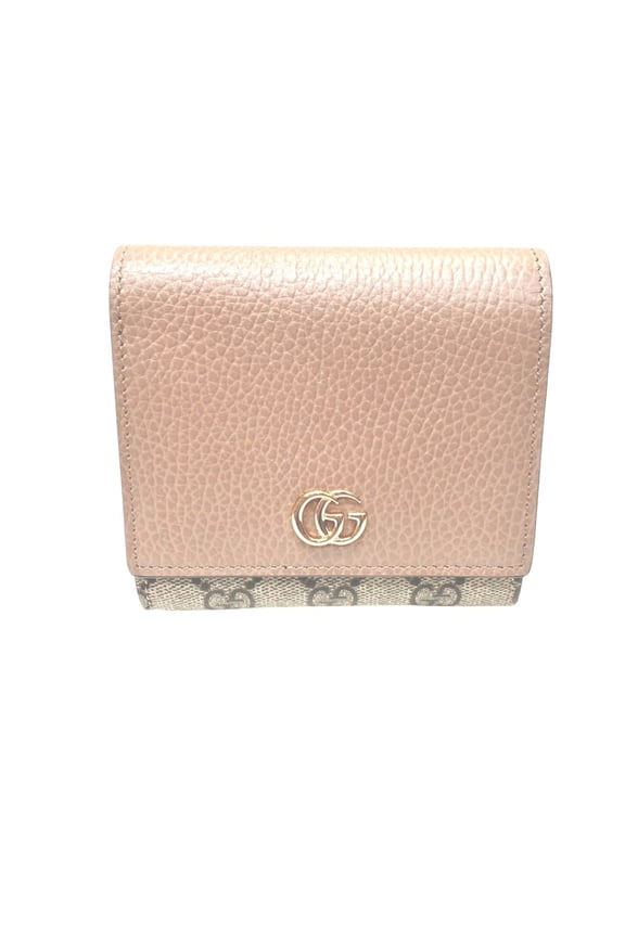 Pre-Owned Gucci GUCCI Bi-fold wallet GG Supreme leather 598587
