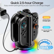 Switch 2 Controller Charger for Joy-pad 2, Joycon 2 Charging Dock for Any Direction Charging, 9 Light Modes Switch 2 Joycon Charger Station for Wii Case & Storage