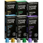 Rosso Coffee Capsules for Nespresso Original Machine - 60 Gourmet Espresso Pods, Compatible with Nespresso Original Line Machines Variety60