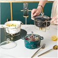thumbnail image 2 of buffet set, ceramic marble finish with glass lid and buffet warmer, black, 2 of 4