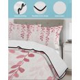 thumbnail image 4 of Pink Ombre Botanical Full Size Down Alternative Comforter, Lightweight Comforter Quilt Bedding Set with Pillow Shams Watercolor Pastoral Leaf Farmhouse All Seasons Bed Comforter Duvet Insert 78"x90", 4 of 7