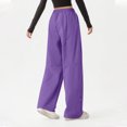 thumbnail image 3 of Girls' Quick-Dry Hiking Pants Lightweight Water-Resistant Baggy Joggers with Pockets Purple XL, 3 of 5
