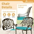 thumbnail image 3 of 9-Piece Patio Dining Set for 8, All Weather Cast Aluminum Outdoor Funiture Table and Chairs Set - 94.5" Rectangular Table and 8 Cushioned Dining Chairs, 2" Umbrella Hole, Ocean Blue, 3 of 8