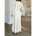 thumbnail image 3 of Women's Long Sleeve Maxi Dress 2025 Fall Casual Button Fit & Flare A-Line Swing Flowy Long Dresses Winter Trendy, 3 of 4