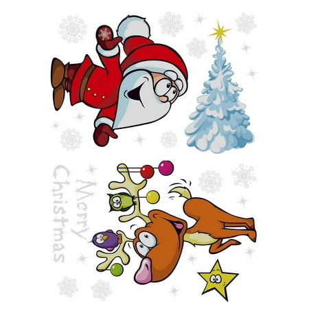 

Veki Christmas Decor Decal Home Art Window Stickers Wall Removable Wall Merry Wall Sticker Ceiling Decorations for Bedroom Women