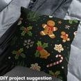 thumbnail image 2 of Homewish Retro Christmas Flower Fabric by the Yard 2 Yard,Cartoon Gingerbread Man Room Decor Fabric by the Yard,Green Brown Black Fabric for Sewing For Girls Boys,Ultra Soft Home Decor, 2 of 6