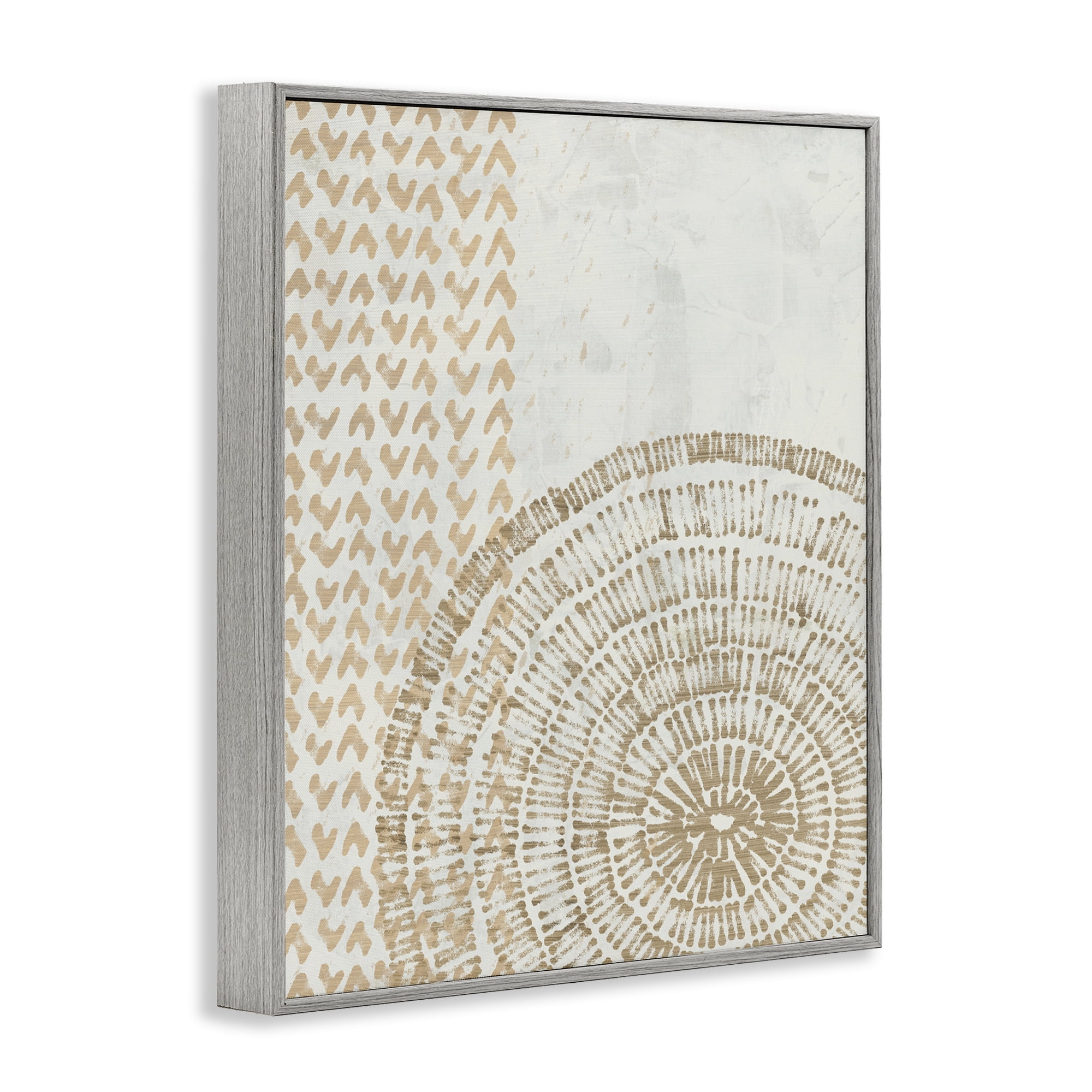 Stupell Industries Boho Fractal Patterns Abstract Painting Gray Framed Art Print Wall Art, 16 x 20