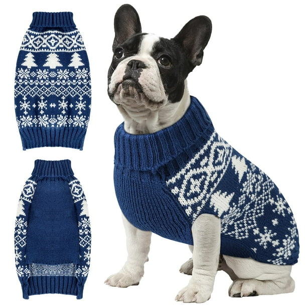 Jersey para perro AURUZA Christmas Turtleneck Azul S