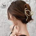 thumbnail image 4 of Pinza grande de metal para el pelo Pinza grande para el pelo antideslizante para mujer Accesorios para el pelo grueso (dorado+plateado), 4 of 5