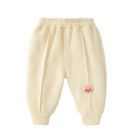 

Odeerbi Toddler Boys Girls Fleece Bloomers Pants Cotton Bloomers Diaper Cover Children s Winter Thermal Plush Jogger Pants Solid Color Print Warm Buttocks Pants Full Length Pants Beige