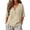 Beige, variant on MEICHEN Women's Casual Round Neck Button Down Middle Length Sleeve Top T Shirt Summer Essentials Tops for Women