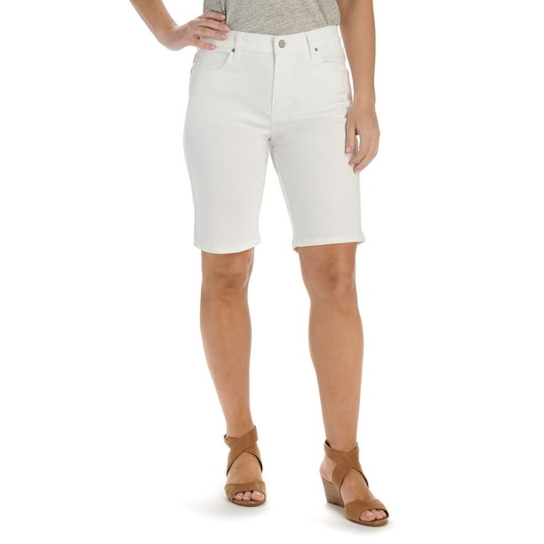 Lee - Lee Women's Relaxed Fit Kathy Bermuda Short - White, White, 14 ...