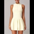 thumbnail image 4 of Vestido de Golf y Tenis para Mujer con Sujetador Incorporado, Pantalones Cortos con Cremallera, Corte Entallado, Falda Deportiva con Bolsillos Amarillo M, 4 of 10