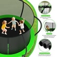thumbnail image 6 of Kumix 10FT Trampoline with Enclosure, Basketball Hoop, Ladder, Wind Stakes, Outdoor Heavy Duty Galvanized Full Spray Round Trampoline for Adults and Kids, Green, 6 of 8